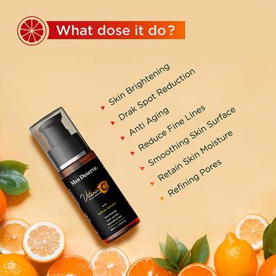 Men Deserve Vitamin C Skin Serum With Saffron Extract 50ml - Face Gels