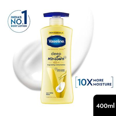 Vaseline Deep Moisture Body Lotion for Cushion Soft Skin With Ceramides Hyaluron 400 ml - Lotions & Creams