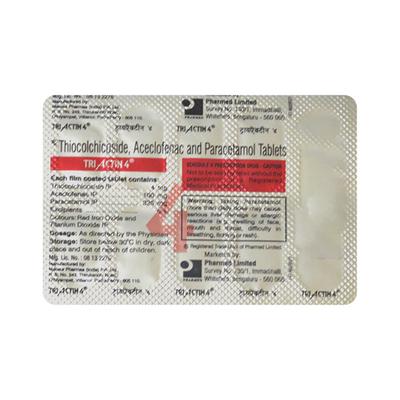 Triactin 4mg Tablet 10'S - Muscle Spasm-Mus