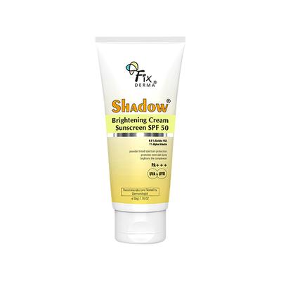 Fixderma Shadow Brightening Cream Sunscreen SPF50 PA+++ UVA/UVB Reduce Tan & Brightens SKIN 50 gm - Face Sunscreen
