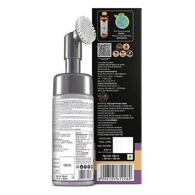 Wow Life Science Charcoal Foaming Face Wash with Built-In Face Brush for deep cleansing 100 ml - Face Washes