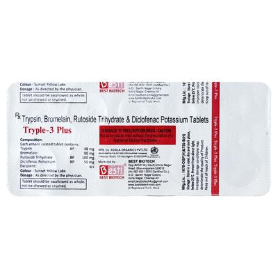 TRYPLE 3 PLUS Tablet 10's - Pain relief-Ant