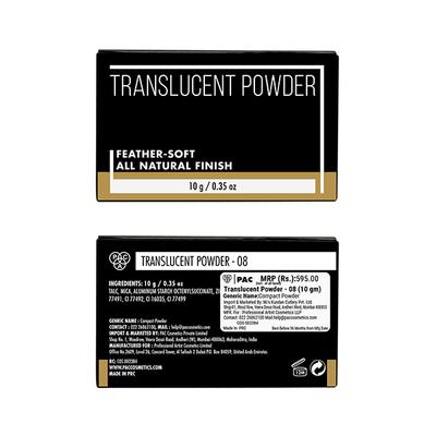PAC Translucent Powder 08 10 gm - Loose Powder