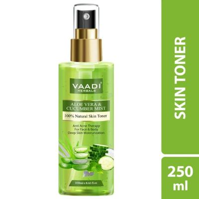 Vaadi Herbals Aloe Vera & Cucumber Mist - 100% Natural Skin Toner 250 ml - Toners