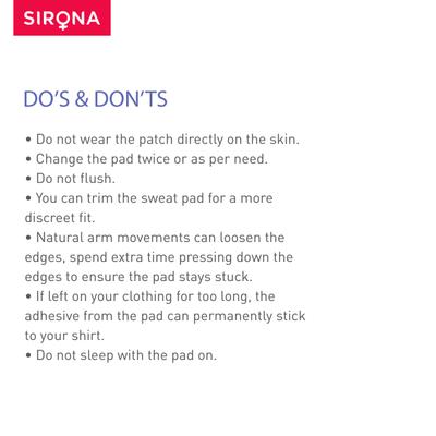 Sirona Anti-Stain Under Arm Sweat Pads 1's - Intimate Care