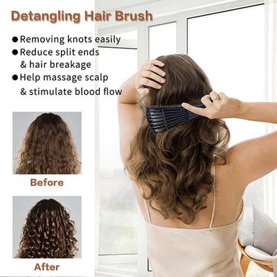 Bronson Professional Wet And Dry Hair Detangler Hair Brush With Spacing Clip - Black 12's - Hair Brushes