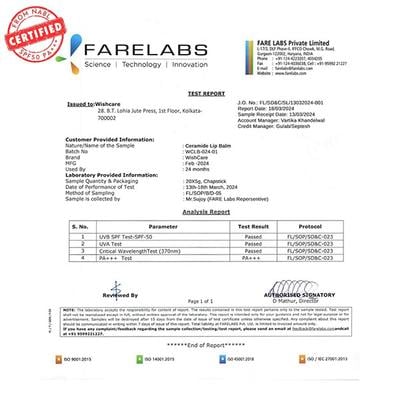 WishCare Ceramide Lip Balm with SPF50 PA+++ - Kojic Acid & Niacinamide - For Lip Lightening 5 gm - Lip Balms