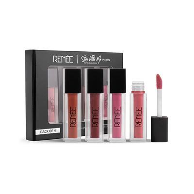 Buy Renee Stay with Me Minis Matte Liquid Lipsticks, 02 Nutty Nudes 2ml