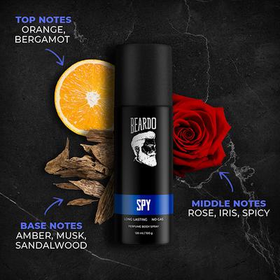 Beardo Spy 120ml, Mafia 120ml and Don Most Wanted 120ml Perfume Body Spray Combo for Men 1's - Men Deodorants/Roll-Ons