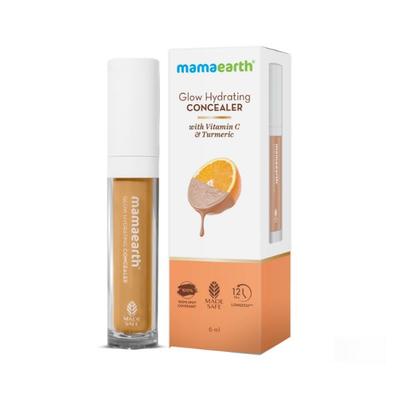 Mamaearth Glow Hydrating Concealer with Vitamin C & Turmeric for 100% Spot Coverage 02 Creme Glow 6 ml - Concealer