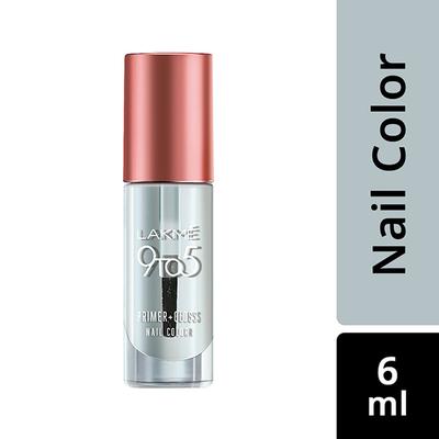 Lakme 9 To 5 Primer + Gloss Nail Color Top Coat 6 Ml - Nail Polish