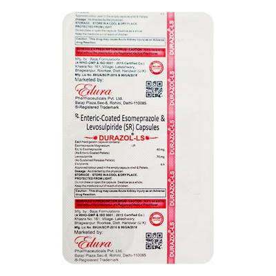 DURAZOL LS Capsule 10's - Ulcer/Reflux/Flatulence-Aaa
