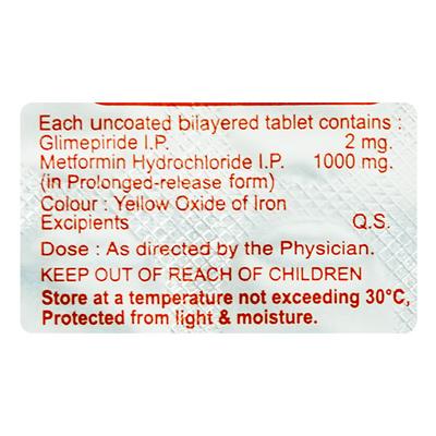 Glimison M Forte 2/1000mg Tablet 10'S - Diabetes-Ant