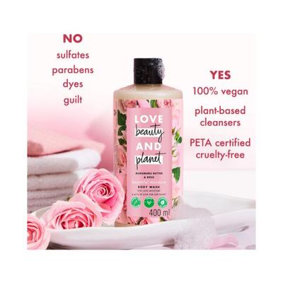 Love Beauty And Planet Natural Murumuru Butter and Rose Sulfate Free Body Wash 200 ml - Shower Gels & Body Wash