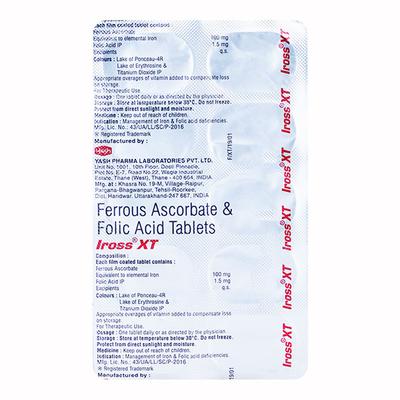IROSS XT Tablet 10's - Iron Supplement/Anaemia-Vma