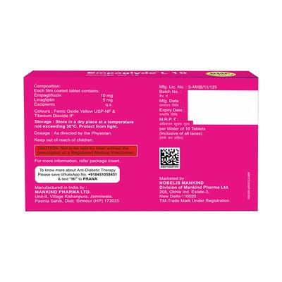EMPAGLYDE L 10 Tablet 10's - Diabetes-Ant
