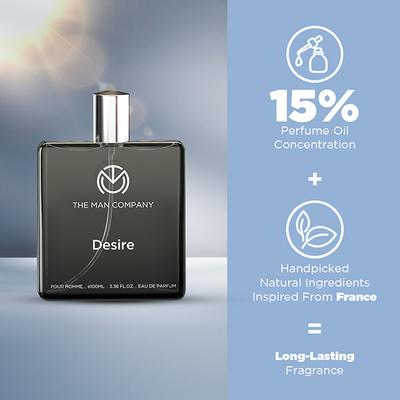 The Man Company Desire Perfume For Men - Premium Long-Lasting Eau De Parfum 100 ml - Men Perfumes (Edt/Edp)