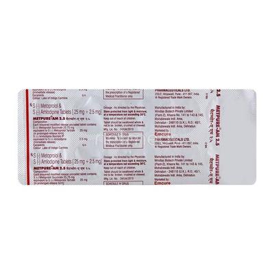 Metpure AM 2.5mg Tablet 10'S - Hypertension-Bet