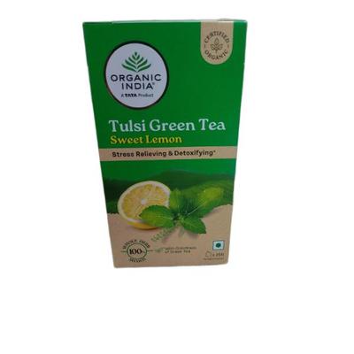 Organic India Tulsi Green Tea Sweet Lemon Sachets (Pack of 25 x 1.8 g) 45 g - Teas