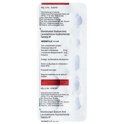MONT LC 10/5MG TABLET 10'S - Allergies-Ant