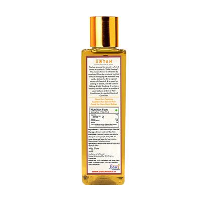 Rejuvenating UBTAN Cold Pressed Oil - Extra Virgin Olive Oil 200 ml - Massage Oils