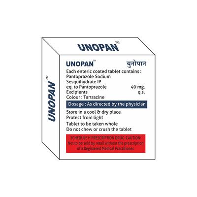 UNOPAN 40 Tablet 10's - Ulcer/Reflux/Flatulence-Aaa