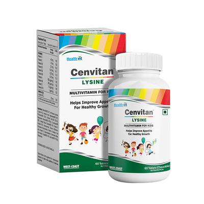 Healthvit Cenvitan Lysine Multivitamin for Kids Helps Improve Appetite for Healthy Growth- Tablets 60's - Multi-Vitamins