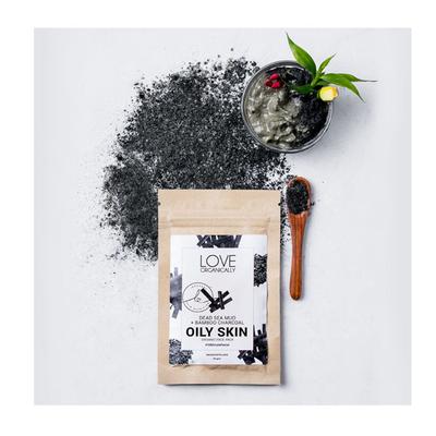 Love Organically Oily Skin Organic Face Pack Powder - Dead Sea Mud + Bamboo Charcoal 25 gm - Face Packs