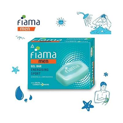 Fiama Men Energizing Sport Gel Bar with Ginseng and Lemongrass with skin conditioners 125 gm - Soaps