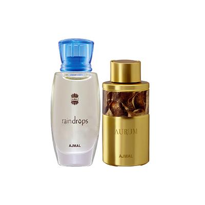 Ajmal Raindrops Concentrated Perfume Oil Floral Chypre Attar And Aurum Concentrated Perfume Oil Fruity Floral Attar 20 ml - Women Perfumes (Edt/Edp)