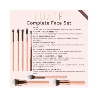 Luxie Complete Face Brush Set - Rose Gold 1's - Face Brush