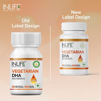 INLIFE Vegetarian DHA Capsules 60's - Omega Fish Oil Fatty Acids