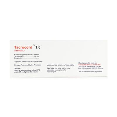 TACROCORD 1mg Capsule 10's - Auto Immune Disease-Imm