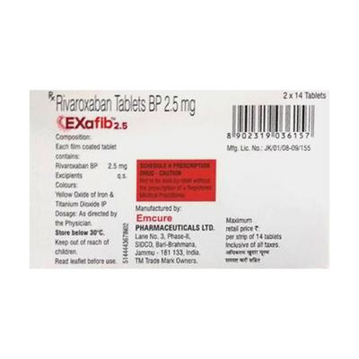 EXAFIB 2.5 Tablet 14's - Blood Clot-Ant