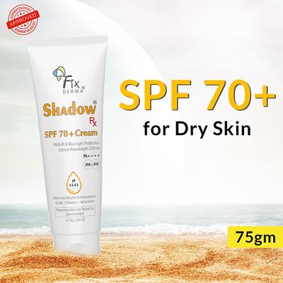 Fixderma Shadow RX Sunscreen SPF 70+ Cream Sunscreen for Dry Skin 75 gm - Body Sunscreen