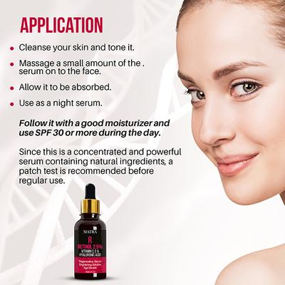 Matra Retinol 2.5%, Vitamin C, E & Hyaluronic Acid Serum 15 ml - Face Serum