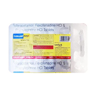 CRITICOLD MAX Tablet 10's - Cough And Cold-Cou