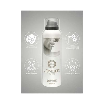 ARRAS London White Deodorant Body Spray, Long Lasting Fragances, for Men & Women 200 ml - Perfumes (Edt/Edp)
