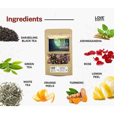 Love Earth Glowing Skin And Healthy Hair Green Tea With Green Tea & Aswagandha 30 gm - Hair & Skin