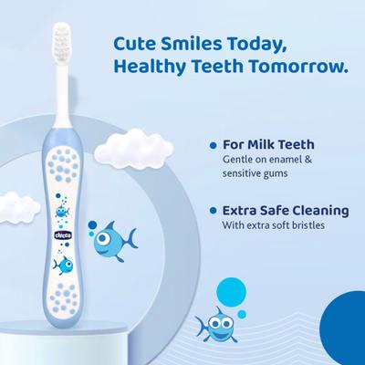 Chicco Toothbrush (6-36 Months) - Light Blue - Baby Oral Care