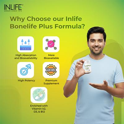 Inlife Calcium, Zinc, Magnesium, Vitamin D2 + K2 Tablet 120's - Calcium And Minerals