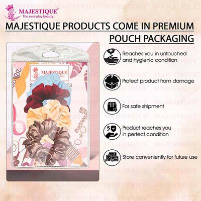 Majestique Satin Silk Scrunchies Ponytail Holder Hair Accessories Hair Ties For Women and Girl Best Gift - Multicolor 4's - Hair Clips/Bands