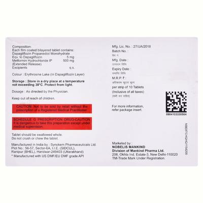 JUSTOZA M 5/500 Tablet 10's - Diabetes-Ant