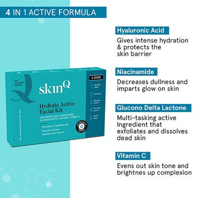 SkinQ Hydrate DIY Active Facial Kit - Single Use 25 ml - Facial Kits