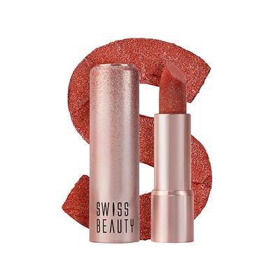 Swiss Beauty More Than Glitter Lipstick -Glimmer Coral 3 gm - Lipsticks