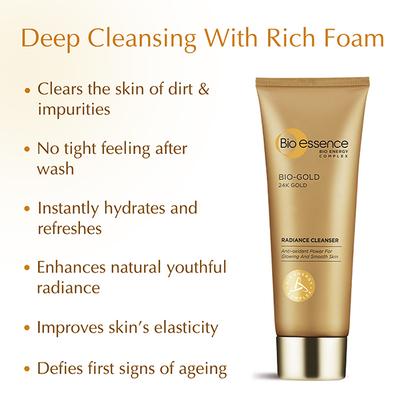 Bio-Essence 24K Gold CSM Kit - Cleanser, Serum, Moisturizer 170 g - Facial Kits