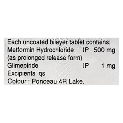 Glimex M 1mg/500mg Tablet 10'S - Diabetes-Ant