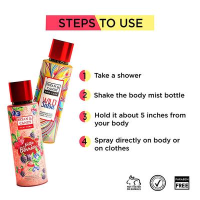 Bryan & Candy Nottie Berries And Wild Salsa Duo Body Mist Spray 250ml 2's - Body Mist/Spray