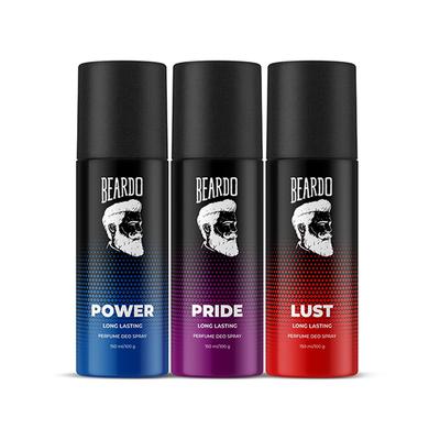 Beardo Power, Lust and Pride Body Spray Long Lasting Deo Deodorant Deodorant Spray - For Men 150 ml 3's - Men Deodorants/Roll-Ons