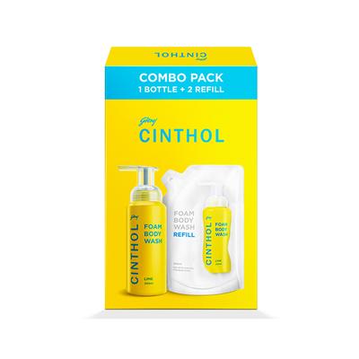Cinthol Lime Foam Body Wash Combi Pack 600 ml - Shower Gels & Body Wash